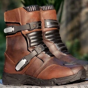 Handmade Leather Motorcycle Boots: Waterproof Adventure Touring Gear