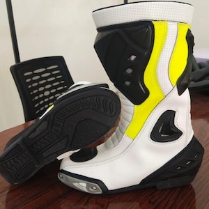 Men’s Customized Racing Boots – Handmade Genuine Leather Motorcycle Sports & Street Riding Ankle Shoes