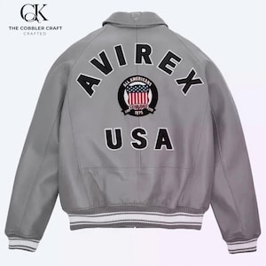 Leren Avirex USA-bomberjack heren | Vintage vintage bikerjack van rundleder | Amerikaanse vliegstijl”