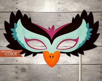 DIY Printable Black Swan Mask - Halloween, Birthdays, masquerade ball, mardi gras, and weddings
