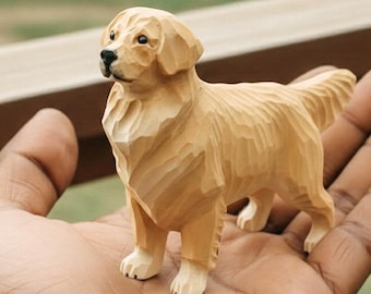Rustic Wooden Dog Figurine, Home Decor Statue