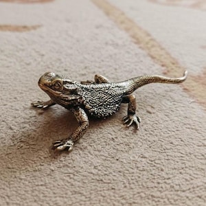 Copper Lizard Figurine, Unique Home Decoration