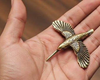Adorno de pájaro, decoración de pájaro volador en oro antiguo, figura de pájaro de metal