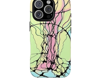 Neural Bloom stoer telefoonhoesje | Originele kunsttelefoonhoes | Hoesje voor iPhone 15 14 13 12 11 Pro Max Plus X Samsung S25 S24 S23 Ultra Pixel