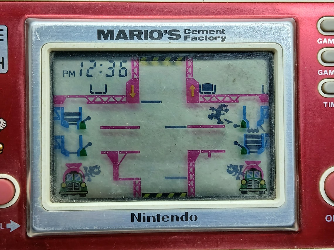 Vintage Consola Nintendo Game & Watch Modelo N•ML-102 Mario's Cement Factory Made in Argentina, foto 2 di 5