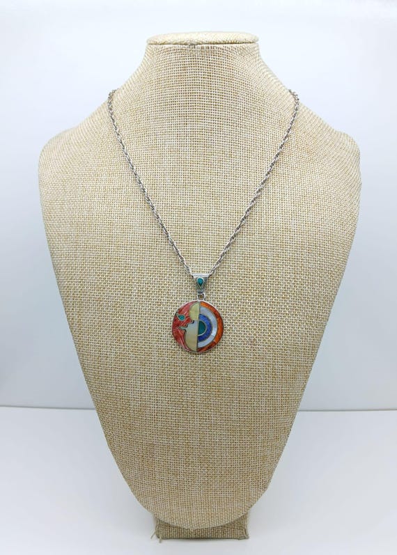 Cadena y Dije De Plata Peruana 950, Sol y Luna