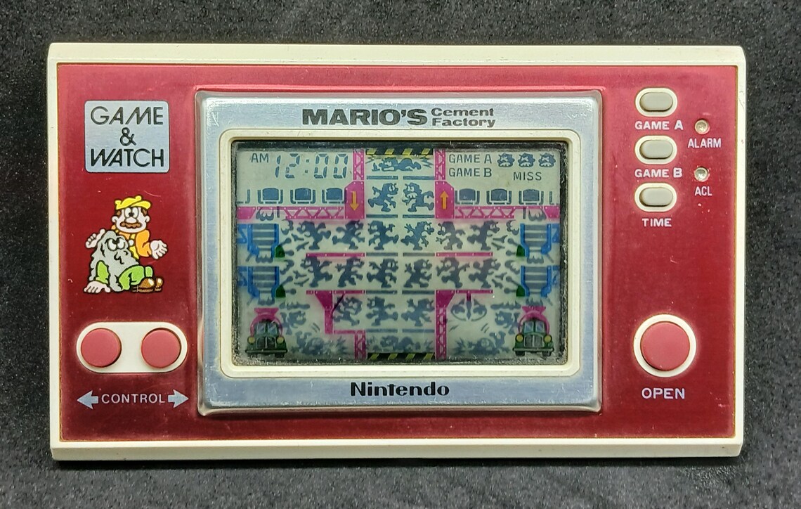 Vintage Consola Nintendo Game & Watch Modelo N•ML-102 Mario's Cement Factory Made in Argentina, foto 3 di 5
