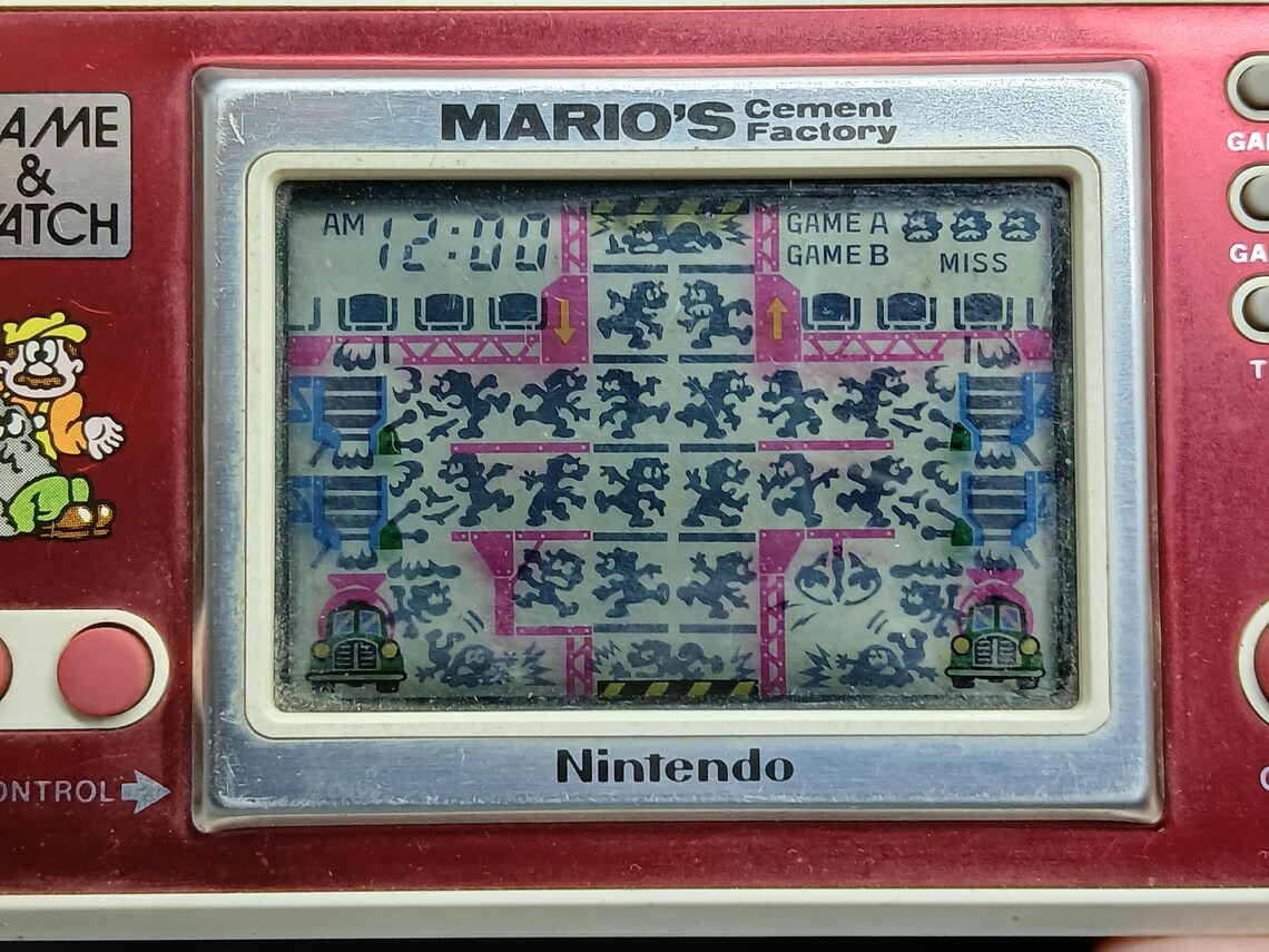 Vintage Consola Nintendo Game & Watch Modelo N•ML-102 Mario's Cement Factory Made in Argentina, foto 4 di 5