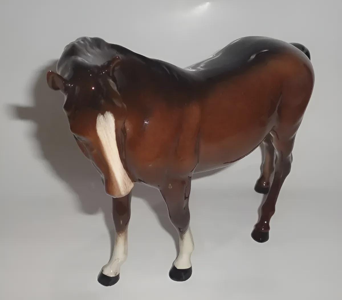 英国製】Beswick ベスウィック 陶器 馬 置物 1014 ウェルシュコブ 英国