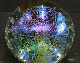 Glass Eye Studio Blue Planet Paperweight From Celestial Series