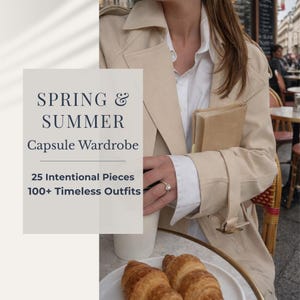 Lentecapsule-garderobe voor dames | 25-delige minimalistische kast | 100+ outfitideeën | Zomercapsule pdf-download