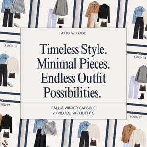 Fall & Winter Capsule Wardrobe | Digital Style Guide | Classic Minimalist Outfits | 50+ Lookbook for Women