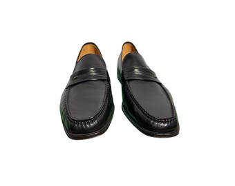 Vintage Sebago Mens Classic Loafer Black Leather Penny  display picture 1
