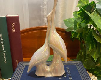 vintage Capodimonte Made in Italy Figurka łabędzia pary cygnes irisés. Dobry stan.