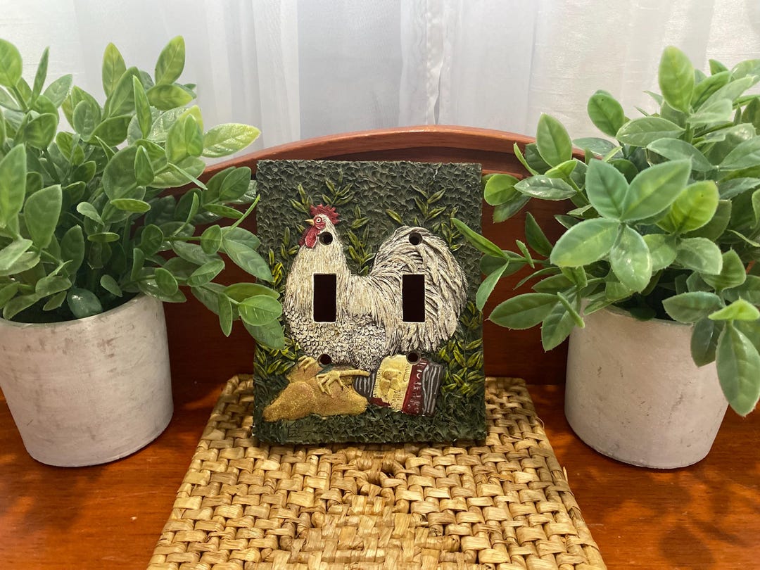 Vintage Embossed Light Switch Plate Cover, Double Toggle, 3D Farm Theme ...