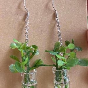 Pendientes para amantes de las plantas / Pendientes mini estación de propagación / Regalo para mamás de plantas / Joyería botánica / Regalo para amantes de las plantas de interior / Regalo para jardineros