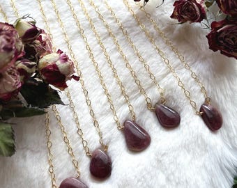 Colgante de turmalina rosa que abre el corazón: collar de cadena chapado en 14k para regalar amor propio, intuición e intención.