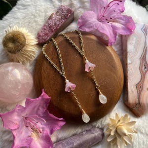 Feen Blume Tropfen Halskette, zierlicher Blumen Schmuck, zierlicher Schmuck, fairycore, Fee Juwelen, Fee Halskette, Blumen Halskette, minimalistisch