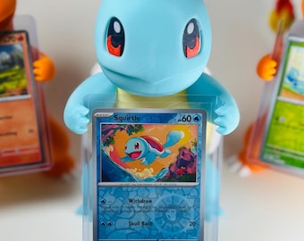 Squirtle Figure Card Holder Display Stand for Pokémon Top Loader - Card Included