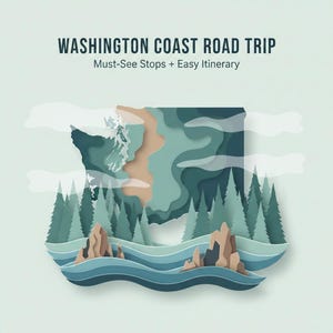 Washington Coast Road Trip Guide: 11 stops + 4-day itinerary PDF (ferries, tides, packing list)