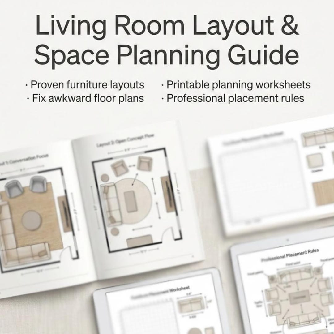 Living Room Layout Guide, Furniture Placement Planner (PDF) - Etsy