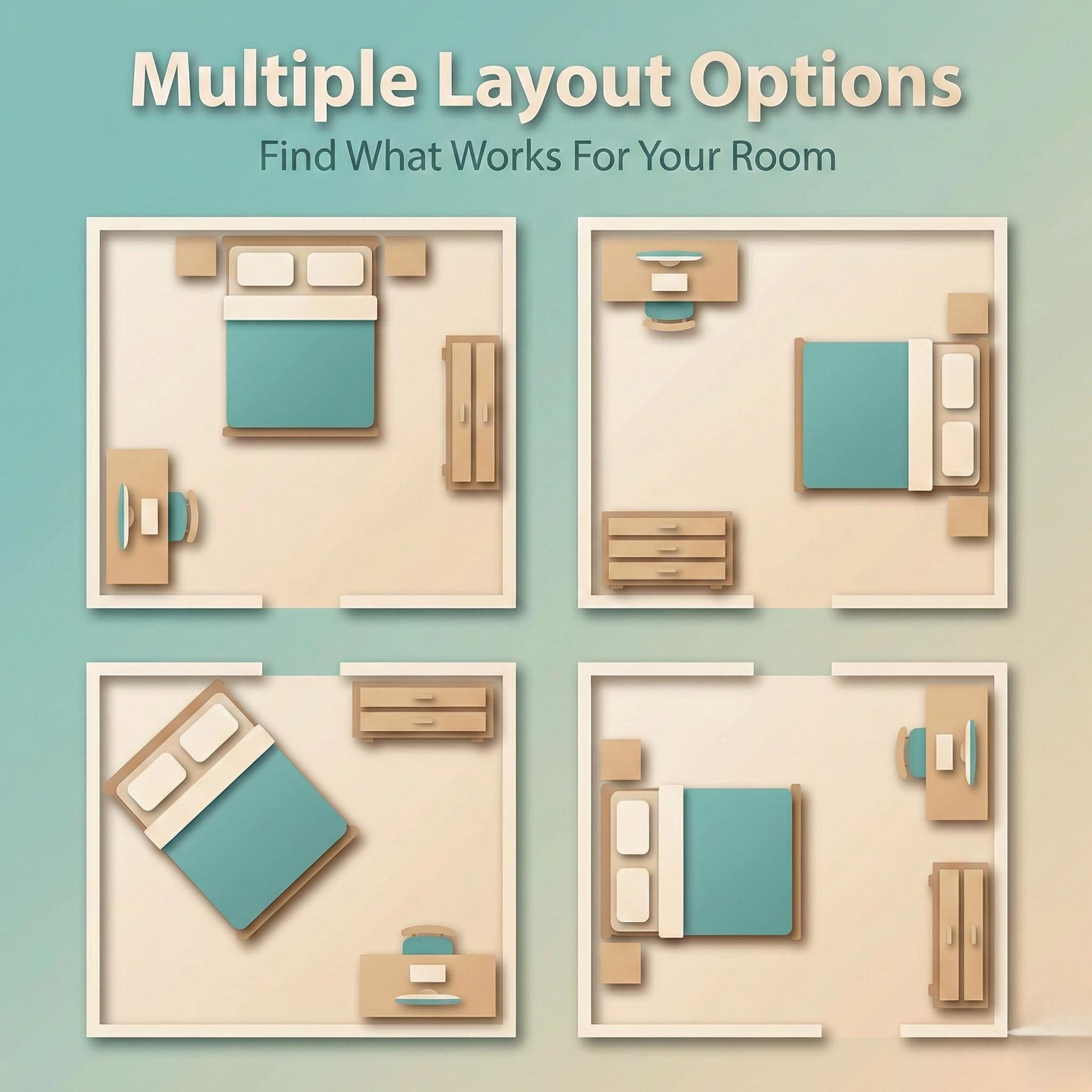 10x10 Bedroom Layout Guide, Small Room Design Ideas (PDF Download) - Etsy
