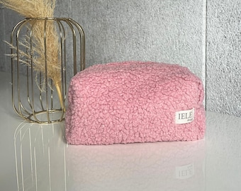 Cosmetic bag, Makeup bag, cute teddy fabric bag, Makeup Pouch, Teddy cosmetic bag, Travel Makeup Bag