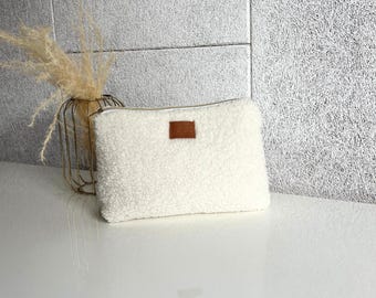 Cosmetic bag, Makeup bag, cute teddy fabric bag, Makeup Pouch, Teddy cosmetic bag, Travel Makeup Bag