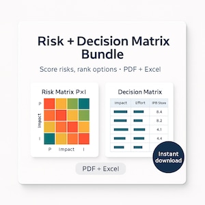 Bundle: Risk Matrix + Decision Matrix (Excel + PDF)