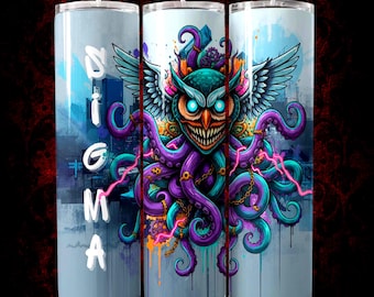 20oz Tumbler Wrap PNG, Monster Sublimation Design, Anime Fantasy Manga Digital Download