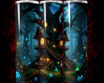 20oz Straight Skinny Tumbler Wrap PNG, Magical Wizard School Sublimation Design