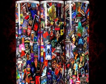 Horror Movie PNG, 20oz Skinny Tumbler Wrap Sublimation Design, Slasher Cup Digital Download