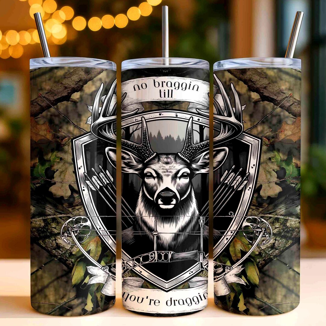 Deer Hunting Tumbler Wrap, Seamless Camo 20oz Skinny PNG, Sublimation ...