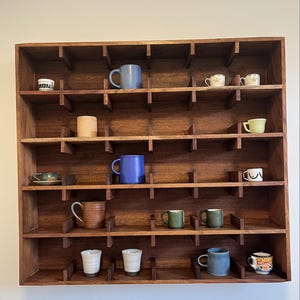 Handmade Solid Wood Mug Shelf