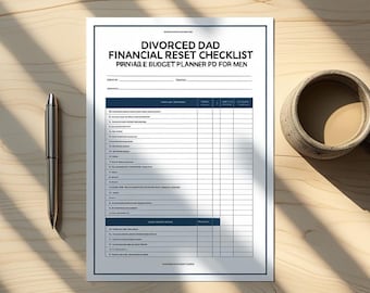 Divorced Dad Financial Reset Checklist – Printable Budget Planner PDF for Men | Money Recovery & Budgeting After Divorce