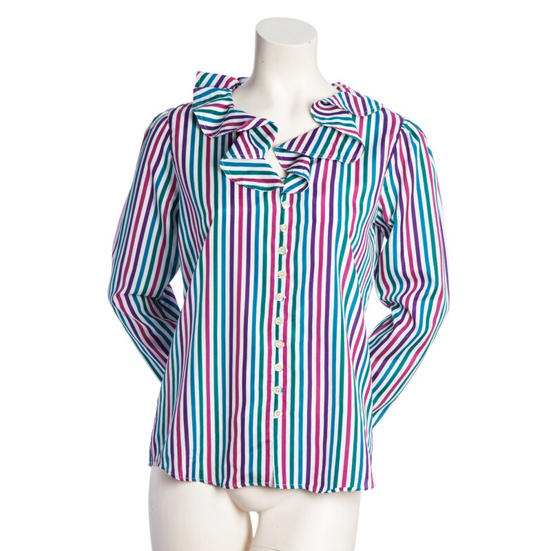 Ruffled Collar Button Up Cotton Shirt main image 0