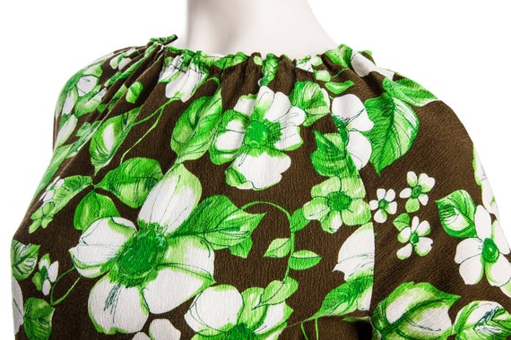 Vintage floral maxi dress -- 60s 70s tropical pri… - image 5