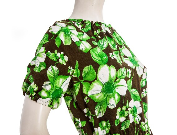Vintage floral maxi dress -- 60s 70s tropical pri… - image 2
