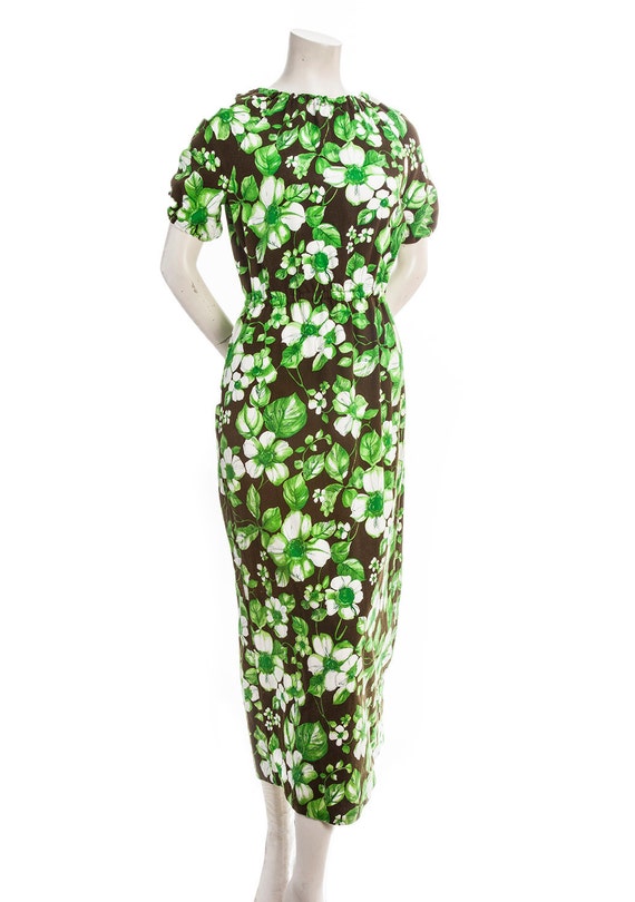 Vintage floral maxi dress -- 60s 70s tropical pri… - image 3