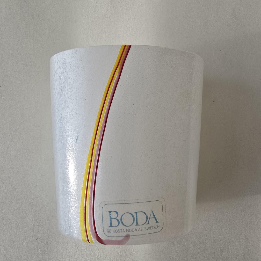 ヴィンテージ Kosta Boda Art ガラス花瓶 – Bertil Vallien レインボー