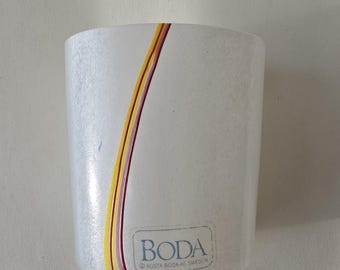 Vintage glazen vaas Kosta Boda Art – Bertil Vallien Rainbow Stripe