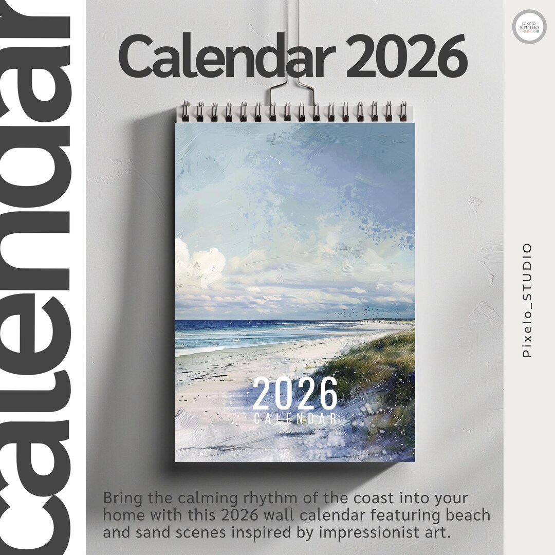 Wall Calendar 2026 Impressionist Coastal Art (digital Download) Etsy