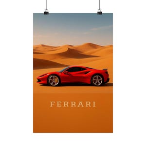 Ferrari Matte Vertical Poster - Sleek Car Art, Automotive Decor, Gift for Men, Car Enthusiasts, Wall Art