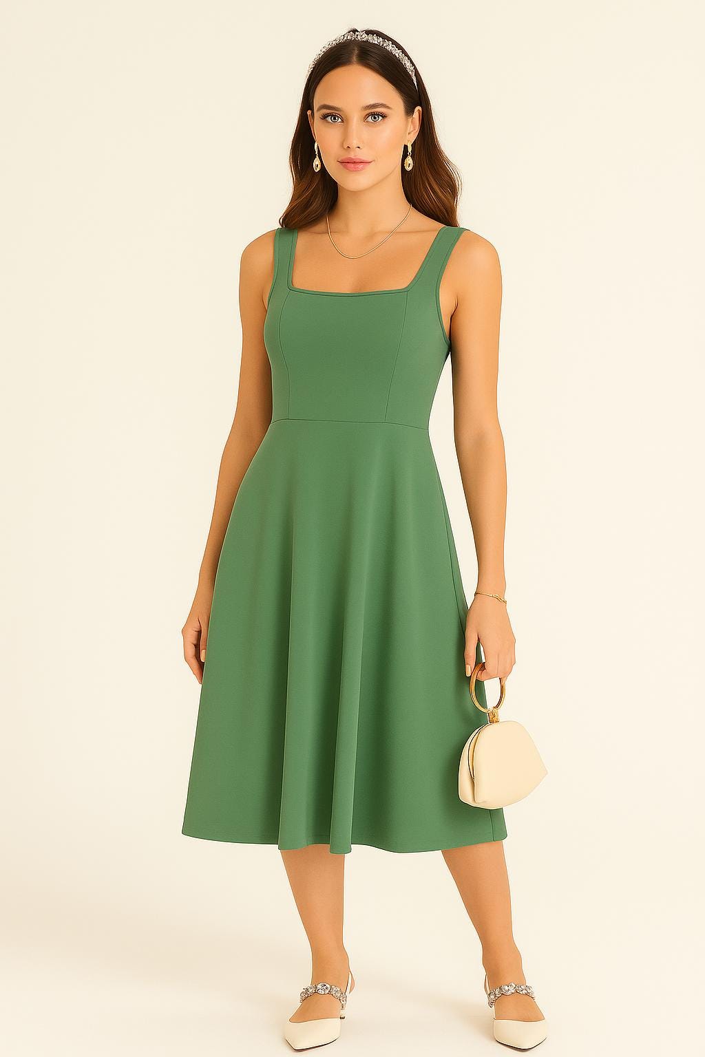 Square Neck Midi Dress Sewing Pattern,linen Cottagecore Style XS-4XL (PDF  Download) - Etsy