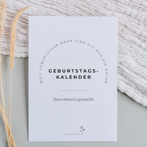Perpetual Birthday Calendar Printable - Minimalist Design - A4 PDF - Digital Download