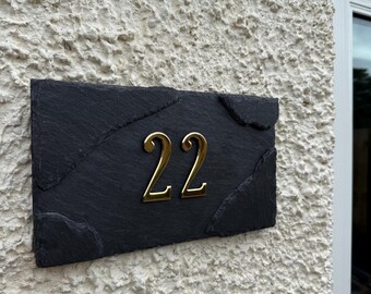 House number natural slate plaque!