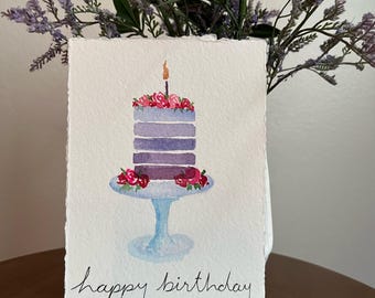 Biglietto di auguri di compleanno Happy Birthday Chick A6, acquerello, carta ruvida, Happy Birthday, compleanno rotondo, auguri di compleanno, cartolina - Italia