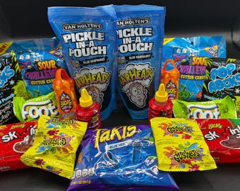 Kit WE PICKLE POPPIN de Double Down Blue Raspberry Warheads