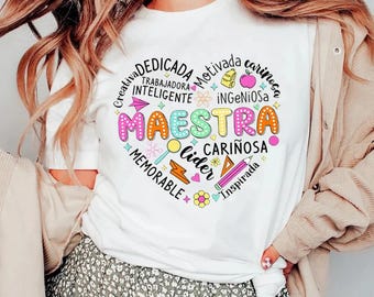 Spanish Teacher Shirt, Maestra T-Shirt, Spanish Teacher Gifts, Maestra Gifts, Back To School Gifts, Spanish Teacher Gifts, Teacher Shirts