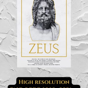 GREEK MYTHOLOGY GODS bundle (Zeus, Athena, Hermes) Digital Download